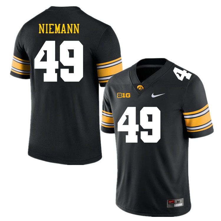 Iowa Hawkeyes #49 Nick Niemann College Football Jerseys Stitched Sale-Black